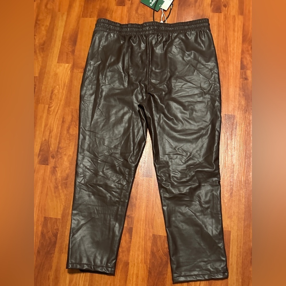 High Waisted Drawstring Stretchy Fleece Casual Tapered Pants with Pockets - Picture 3 of 10